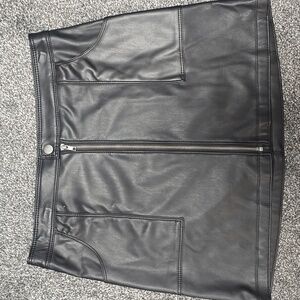No Boundaries Black Faux Leather Mini Skirt